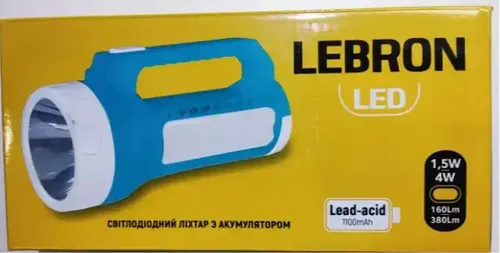 Фонарик аккумуляторный LEBRON L-HL-76.ABS. 1,5W+4W 1100mAh 15-15-76 - PRORAB image-2