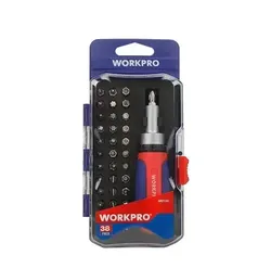 Отвертка с трещоткой WORKPRO с насадками 38пред WR200517 - PRORAB image-1