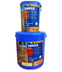 Лак SMILE паркетный акриловый SL-44 0,7л полуматовый. - PRORAB