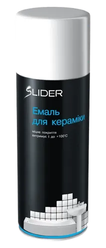 Эмаль SLIDER 400мл.для керамики белая - PRORAB