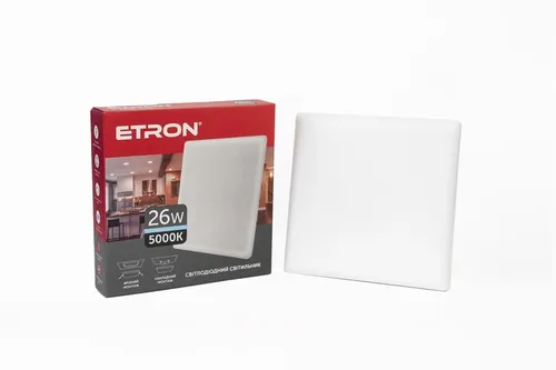 Светильник ЛЕД ETRON квадрат 1-EМР-761 26W 5000К - PRORAB