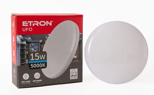 Светильник ЛЕД ETRON круг 1-EIP-905 UFO IP40 15W 5000К - PRORAB