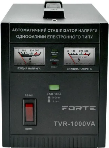 Стабилизатор напряжения FORTE TVR-1000VA релейного типа, мощность 1000Ва, точность 8% - PRORAB