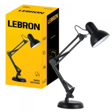 Лампа LED LEBRON настольная телескопическая L-TL Tel. E27 40W черная 15-11-81-1 - PRORAB image-1