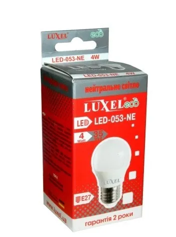 Лампа LED LUXEL Е27 4Вт P-45 шар 4000К 053-NE - PRORAB image-1