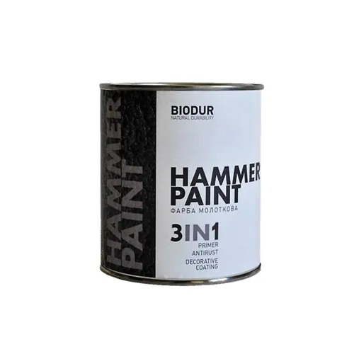 Краска молотковая 3 в 1 BIODUR Hammer Paint 2,1л 118 оксидно-красная - PRORAB image-1