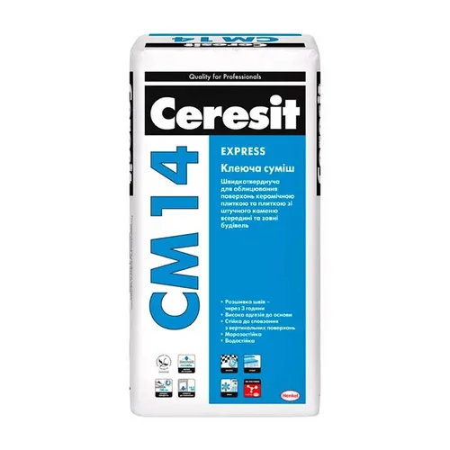 Клей для плитки CERESIT СМ-14 25кг эластичный - PRORAB