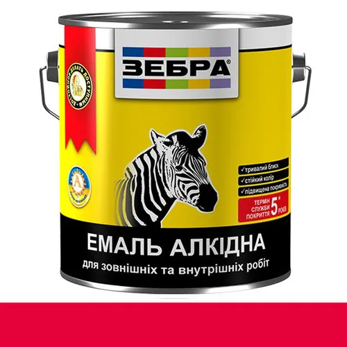 Эмаль алкидная ZEBRA ПФ-116 2,8 кг 75 красная - PRORAB image-1