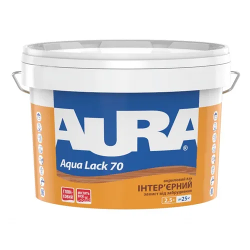Лак AURA Aqua Lack 70 интерьерный 2,5л глянцевый - PRORAB