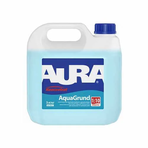 Грунтовка акриловая AURA Aqua Grund концентрат 3л - PRORAB