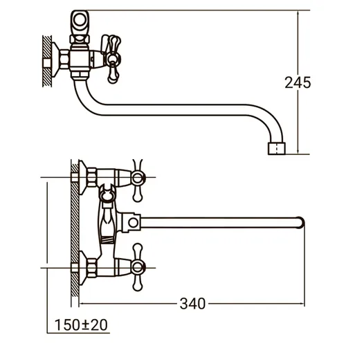 Смеситель AQUATICA PM-5C457C ванна 9780220 - PRORAB image-1