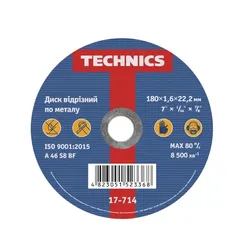 Круг отрезной по металлу Technics 180мм*1.6*22 17-714 - PRORAB image-3