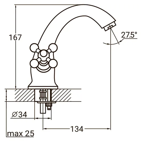 Смеситель AQUATICA PL-2A155C умывальник 9777000 - PRORAB image-1