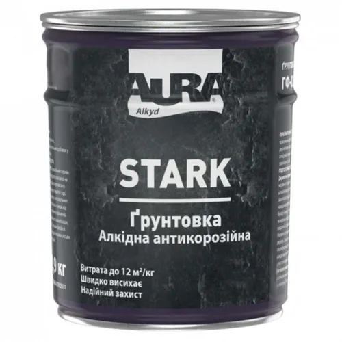 Грунтовка алкидная AURA Stark антикоррозионная 0,9 кг белая матовая - PRORAB