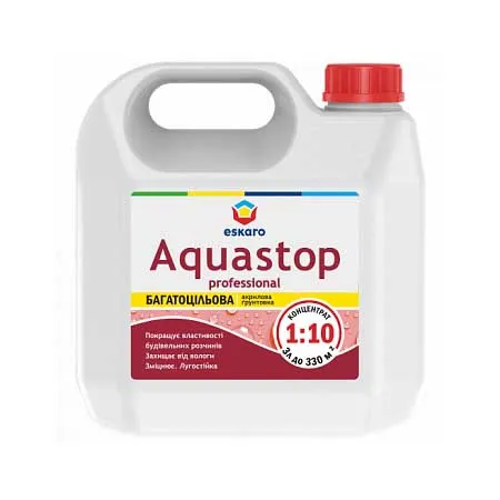 Грунтовка-концентрат укрепляющая ESKARO Aquastop Professional розовая 3л - PRORAB