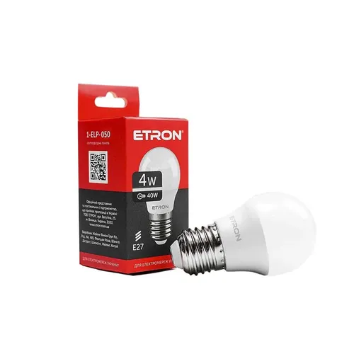 Лампа LED ETRON Light Power 1-ELP-050 G45 4W 4200К Е27 - PRORAB image-1