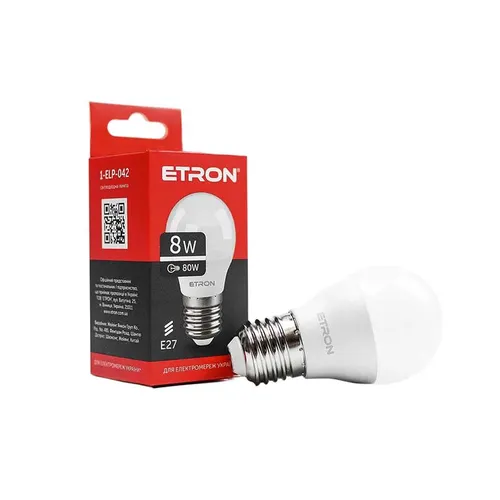 Лампа LED ETRON Light Power 1-ELP-042 G45 8W 4200К Е27 - PRORAB image-1