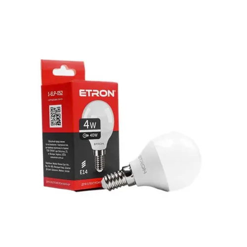 Лампа LED ETRON Light Power 1-ELP-052 G45 4W 4200К Е14 - PRORAB