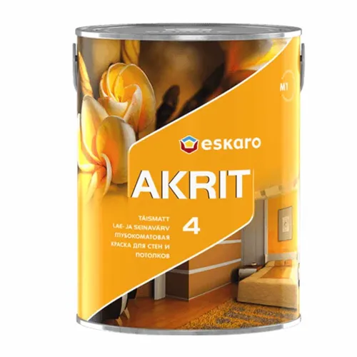 Краска ESKARO Akrit 4 0,95л белая глубокоматовая - PRORAB