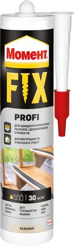 Клей монтажный МОМЕНТ Fix Profi 392г бежевый - PRORAB