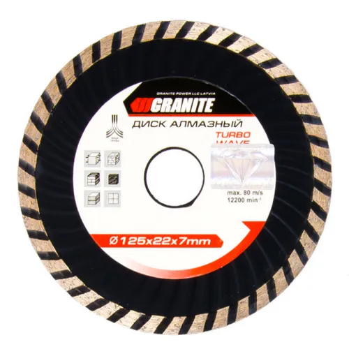 Диск алмазный GRANITE 125мм TURBO WAVE 9-04-125 - PRORAB