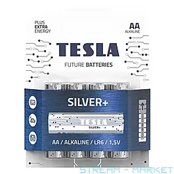 Баторейка TESLA SILVER+ AA LR06 упак. 4шт - PRORAB image-3