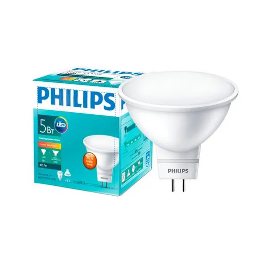 Лампа LED PHILIPS MR-16 5-50Вт 120D 2700K тепл. - PRORAB