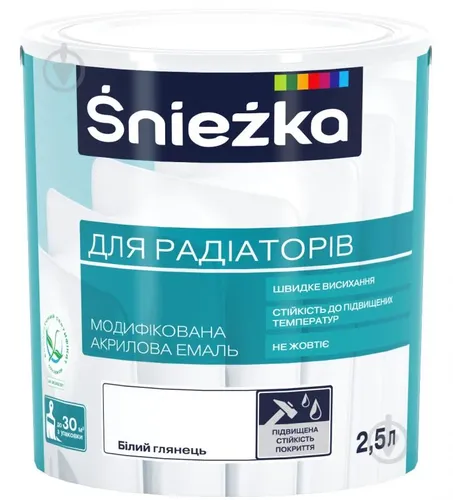 Эмаль акриловая SNIEZKA для радиаторов 2,5л - PRORAB