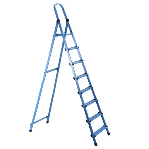 Лестница-стремянка WORK'S металлическая 8 ступенек 408 синяя 389см 8,8кг - PRORAB