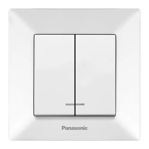 Выключатель 2-кл. с подсветкой белый Arkedia Slim Panasonic WNTC0010-2WH-UA - PRORAB