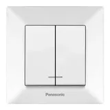 Выключатель 2-кл. с подсветкой белый Arkedia Slim Panasonic WNTC0010-2WH-UA - PRORAB