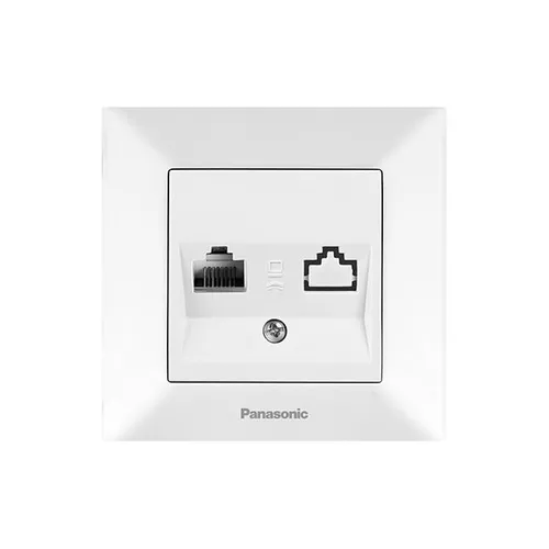 Розетка PANASONIC Arkedia Slim компьютерная RJ45 CAT5e белая WNTC0404-2WH-UA - PRORAB