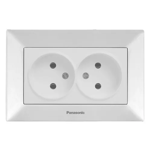 Розетка PANASONIC Arkedia Slim 2-я белая WNTC0204-2WH-UA - PRORAB