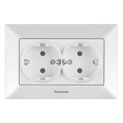 Розетка 2-я с/с белая Arkedia Slim Panasonic WNTC0205-2WH-UA, арт. 18317 (шт.) - PRORAB