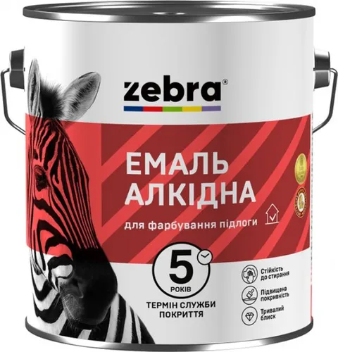 Эмаль напольная ZEBRA ПФ-266 0,9кг 87 красно-коричневая - PRORAB