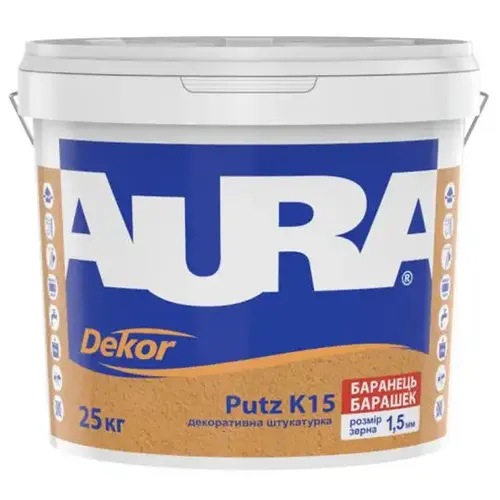 Декоративная штукатурка AURA Dekor Silikon Putz K15 1,5мм 25кг - PRORAB