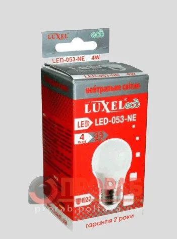 Лампа LED LUXEL Е27 4Вт P-45 шар 4000К 053-NE - PRORAB