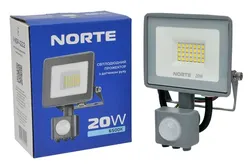 Прожектор NORTE 20W с датчиком движения 6500K 1-NSP-1222 - PRORAB image-7