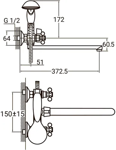 Смеситель AQUATICA PL-2C255C ванна 9777200 - PRORAB image-4