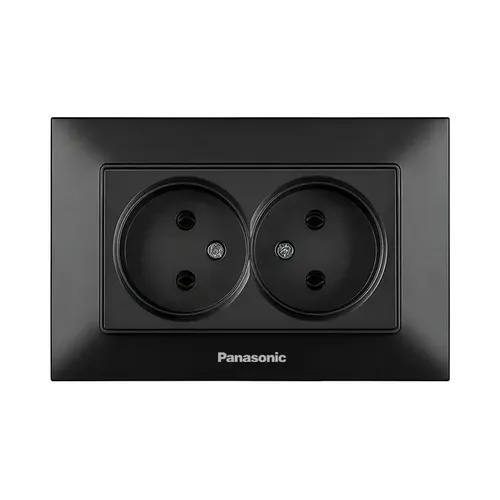 Розетка PANASONIC Arkedia Slim черная 2-я б/3 WNTC0204-2BL - PRORAB