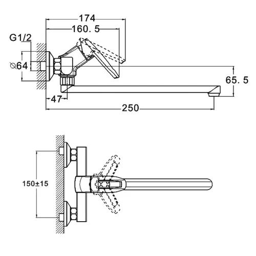 Смеситель WEZER NOF12 - PRORAB image-1