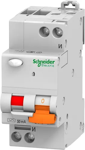 Дифференциальный автомат SCHNEIDER ELECTRIC 2Р(1Р+N),25А,30мА,4.5кА11474 - PRORAB
