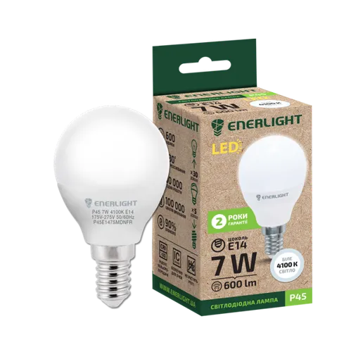 Лампа LED ENERLIGHT E14 7Вт P45 4100К - PRORAB