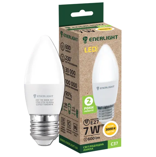 Лампа LED ENERLIGHT E27 9Вт C37 4100К - PRORAB