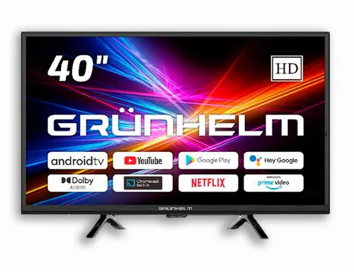 Телевизор 40F300-GA11V T2 SMART TV，G7W，Google android 11.0, with voice RC, цветная коробка，(GRUNHELM) - PRORAB