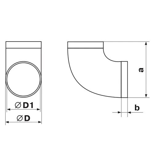 Колено круглое пластиковое VENTS D 100мм 90 градусов 121 - PRORAB image-1