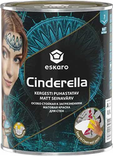 Краска ESKARO Cinderella 0,9л матовая для стен и потолков. - PRORAB