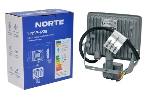 Прожектор NORTE 30W с датчиком движения 6500K 1-NSP-1223 - PRORAB image-1