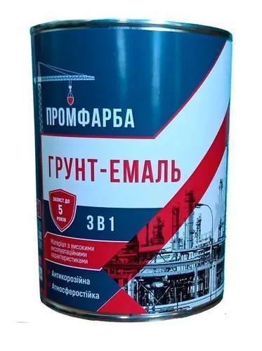 Грунт-эмаль 3 в 1 ТМ ПРОМФАРБА по ржавчине 0,8кг черная - PRORAB