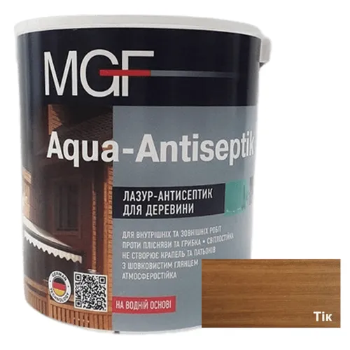 Лазурь MGF Aqua-Antiseptik тик 0.75л - PRORAB